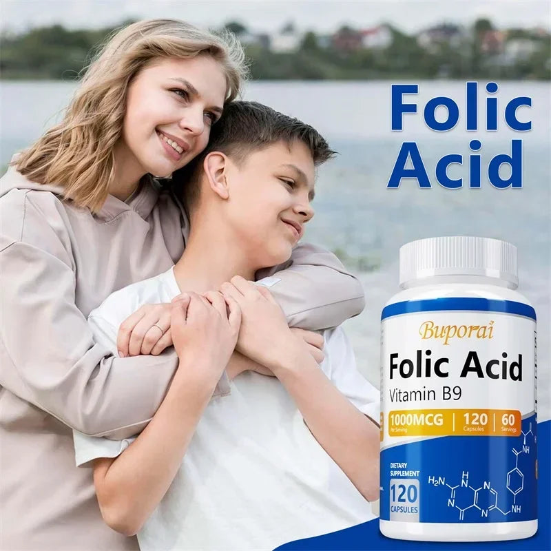 Folic Acid Supplement for Heart Health, Nervous System Health and Prenatal Support