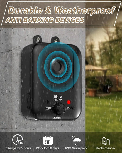 Rechargeable Ultrasonic Dog Barking Deterrent Device, Automatic Anti-Bark Control for Indoor & Outdoor - Bond Well Supplies