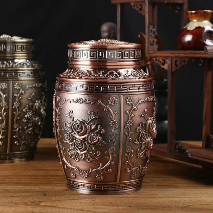 Metal Memorial Cremation Urn, Coffin Box Keepsake for Human, Pet & Small Animal Ashes
