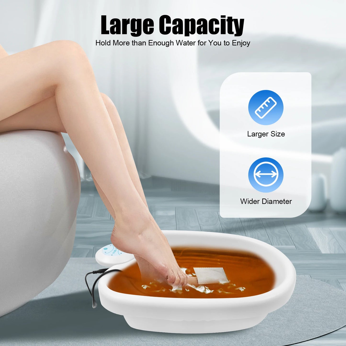Collapsible Foot Spa Bath Massager with Heat and Bubbles