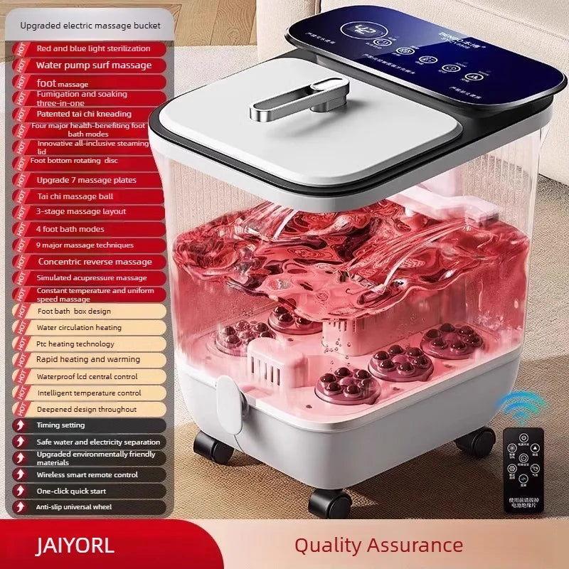 Electric Heated Foot Bath Massager, Automatic Home Spa Basin with Constant Temperature Control & Remote