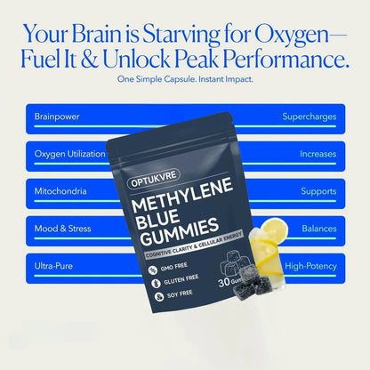 Methylene Blue Gummies 5mg, 30 Count Dietary Supplement