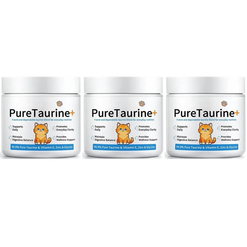Cat Wellness Powder Supplement, 200g 99.9% Pure Taurine with Vitamin E & Zinc for Sensitive Pets SEO-Optim - Bond Well Supplies