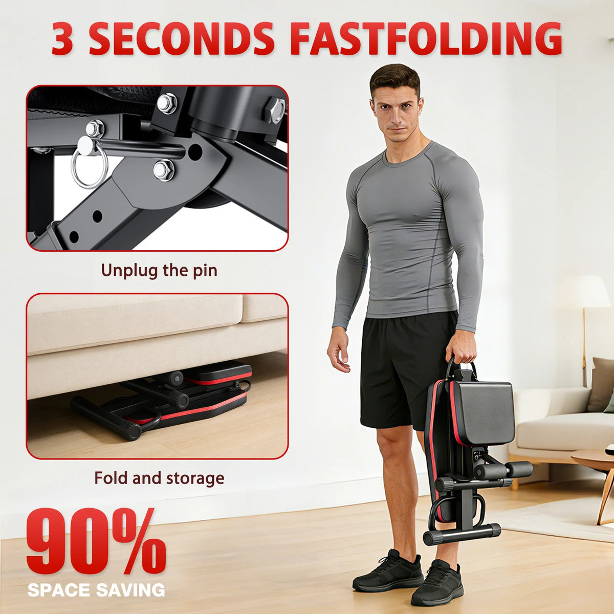 14-in-1 Adjustable Workout Bench, Foldable Dumbbell Bench for Full-Body Strength Training, 1000 lb Capacity