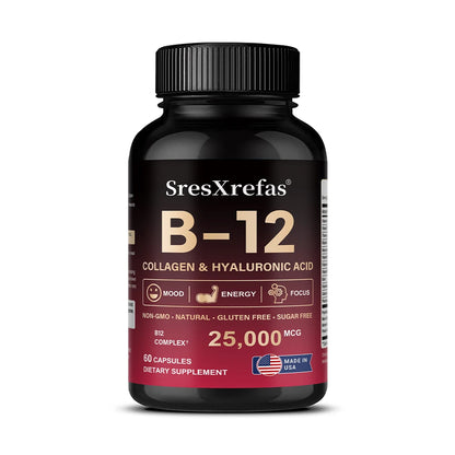 Vitamin B12 with Collagen & Hyaluronic Acid, Daily Energy, Nervous System & Overall Wellness Support SEO-Optimi - Bond Well Supplies