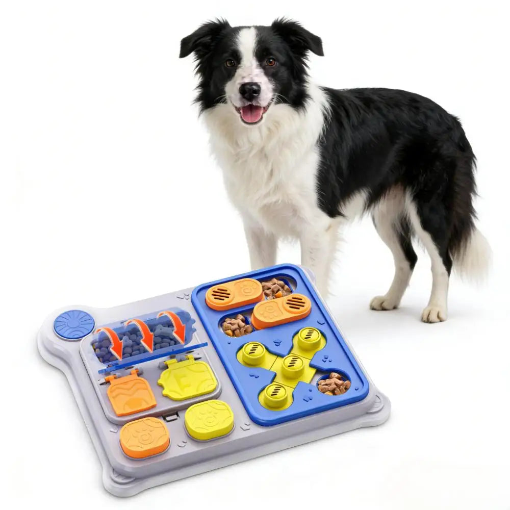 Interactive Dog Puzzle Feeder, Treat Dispensing Toy for Enrichment and Play