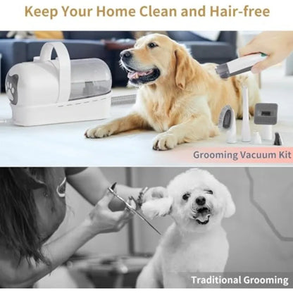 Dog Grooming Vacuum with Pet Clippers, Nail Grinder and Hair Removal Tools for Dogs and Cats