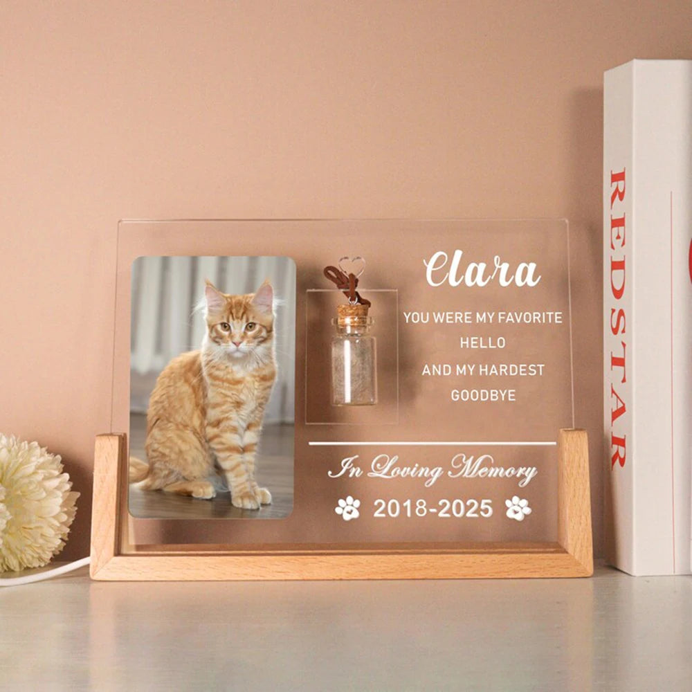 Personalized Pet Memorial Acrylic Plaque, Custom Photo Keepsake for Dogs and Cats