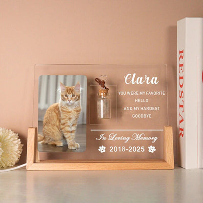 Personalized Pet Memorial Acrylic Plaque, Custom Photo Keepsake for Dogs and Cats