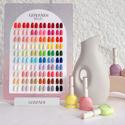 Macaron Gel Polish Set, 60 Colors 15ml UV Soak-Off Nail Gel with Color Card - Bond Well Supplies