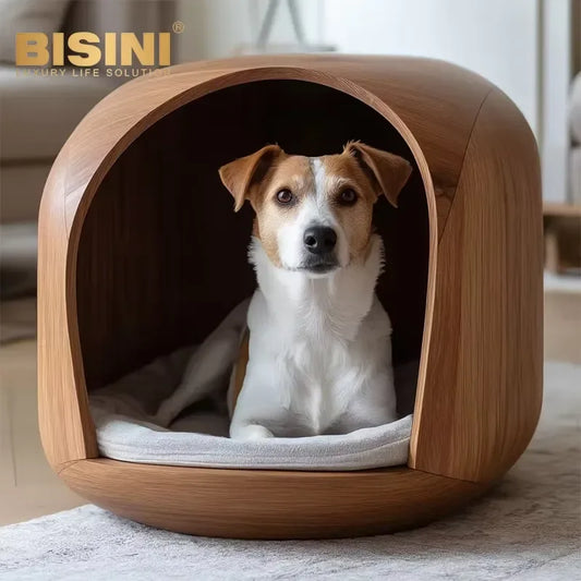 Wooden Pet Sofa Bed, Waterproof Teak Furniture for Dogs & Cats, Indoor Sleeping Lounge - Bond Well Supplies