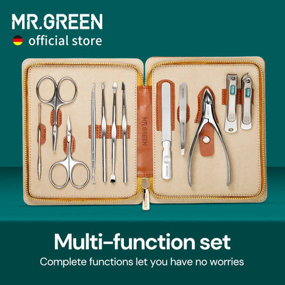 Professional Manicure Set for Men and Women, 12-in-1 Stainless Steel Grooming Kit with Case