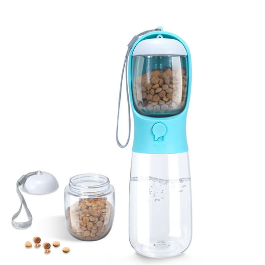 Dog Water Bottle with Food Container, Portable Travel Water Bowl & Pet Dispenser for Hiking & Outdoor Use - Bond Well Supplies