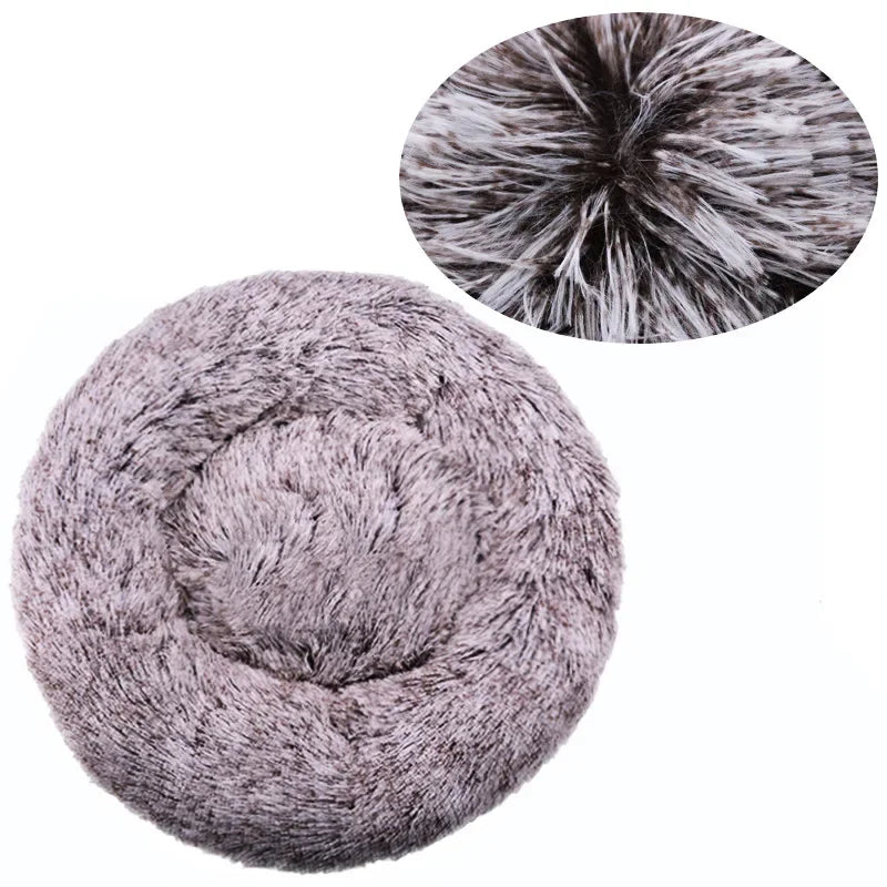 Super Soft Round Dog Bed, Warm Plush Pet House for Medium & Large Dogs, 6 Sizes