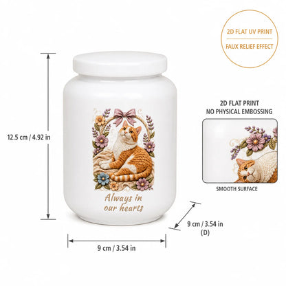 Personalized Pet Ashes Urn with AI-Generated Photo Ceramic Relief, Custom Name & Memorial Message Keepsake