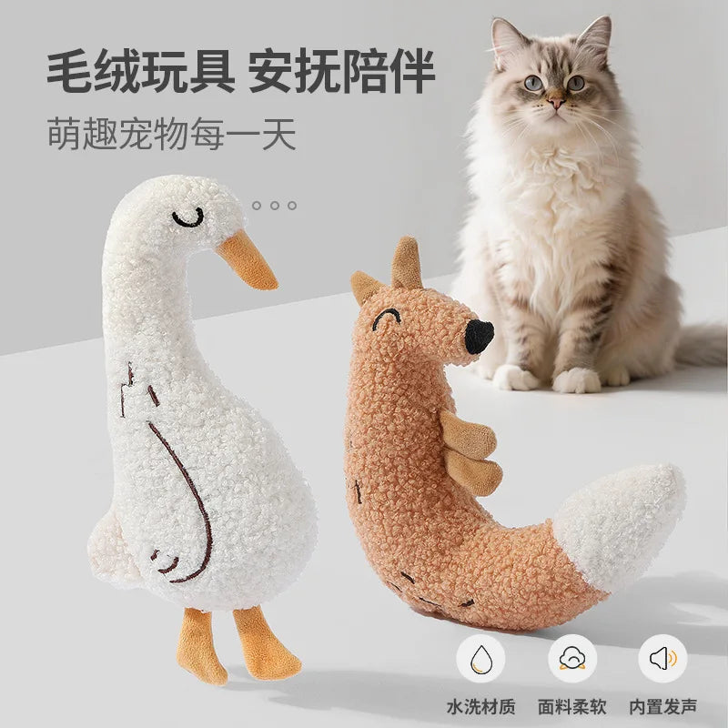 Soft Teddy Fleece Pet Toy for Cats and Dogs with Crinkle Sound