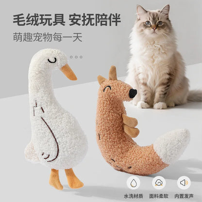 Soft Teddy Fleece Pet Toy for Cats and Dogs with Crinkle Sound