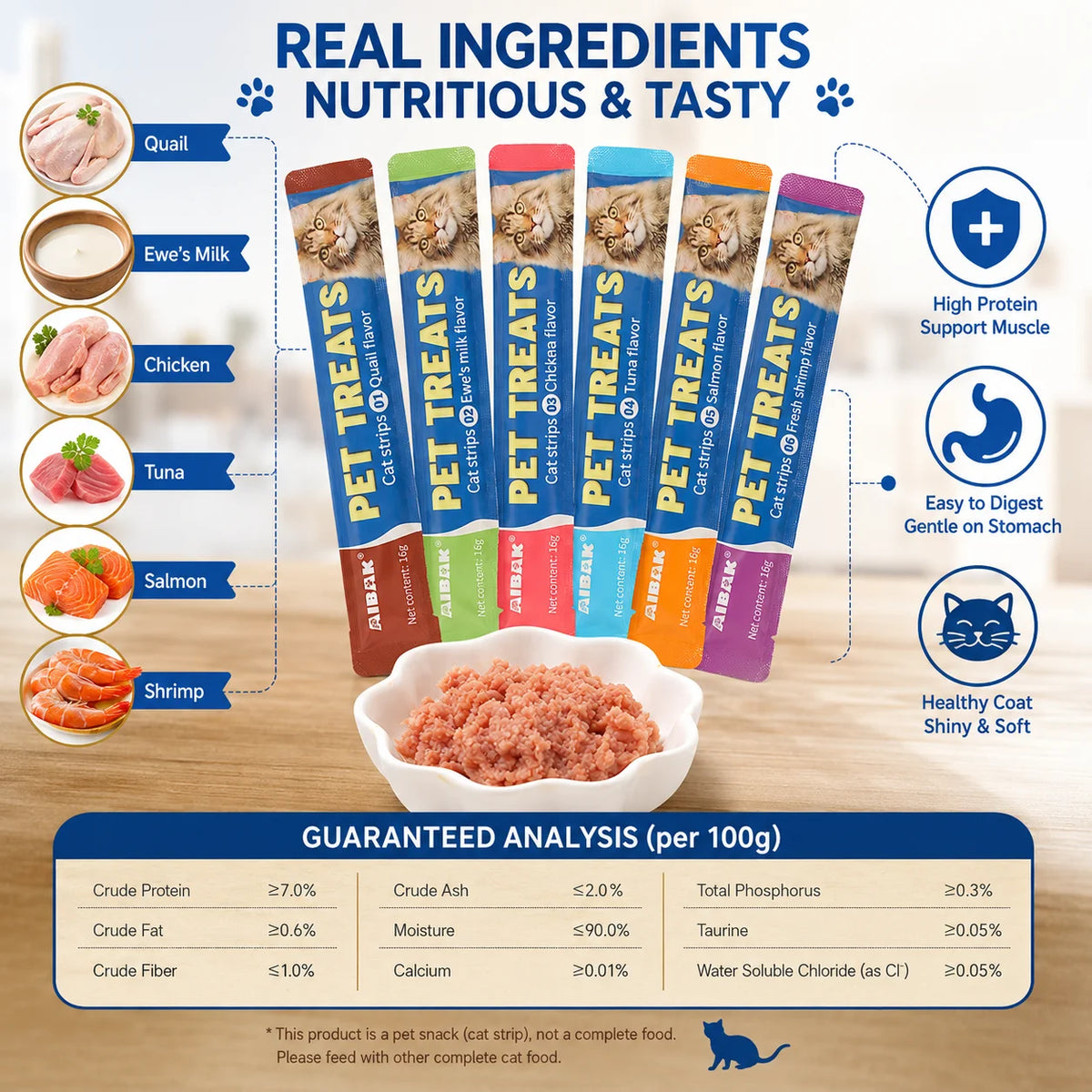 Premium Cat Treat Sticks, Soft Lickable Wet Food Snacks for Adult Cats & Kittens, Multi-Flavor - Bond Well Supplies