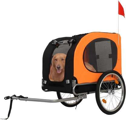 Large Dog Bike Trailer, 88 lb Capacity Foldable Pet Bicycle Carrier with Universal Coupler