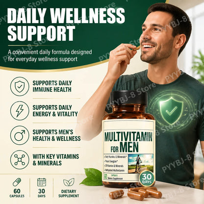 Multivitamin for Men with Methylated Vitamins & Chelated Minerals, Daily Energy & Immune Support - Bond Well Supplies
