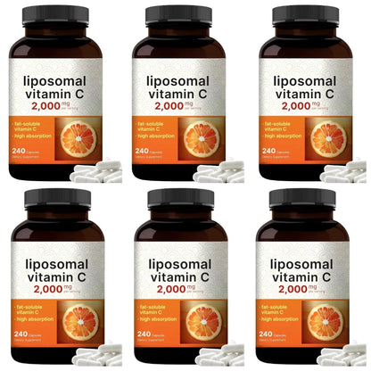 High-Absorption Liposomal Vitamin C 2000mg, Fat-Soluble Capsules, Non-GMO & Gluten-Free, 240 Count - Bond Well Supplies