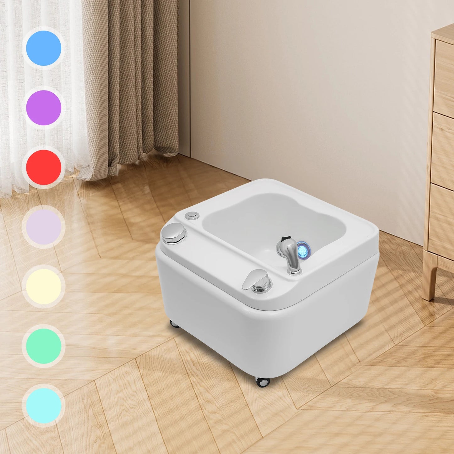 Professional Acrylic Footbath with Massage and LED Lighting for Salon and Home Use