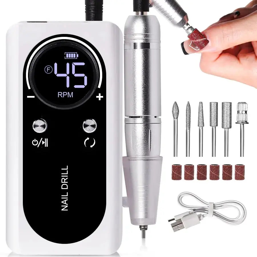 Professional 45,000 RPM Rechargeable Electric Nail Drill Machine