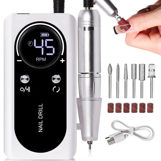 Professional 45,000 RPM Rechargeable Electric Nail Drill Machine