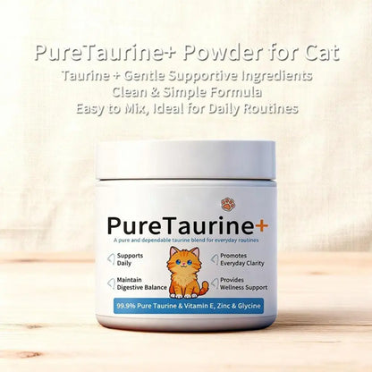 Cat Wellness Powder Supplement, 200g 99.9% Pure Taurine with Vitamin E & Zinc for Sensitive Pets SEO-Optim - Bond Well Supplies