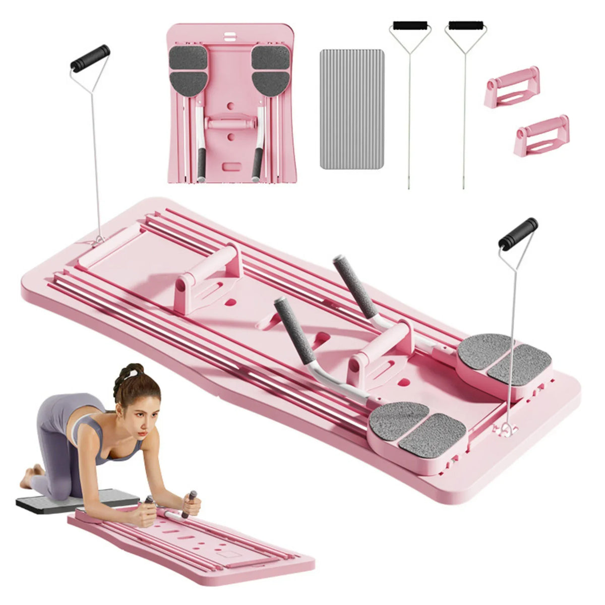 Multifunctional Pilates Exercise Board, Foldable Core & Full-Body Workout Trainer for Home Fitness