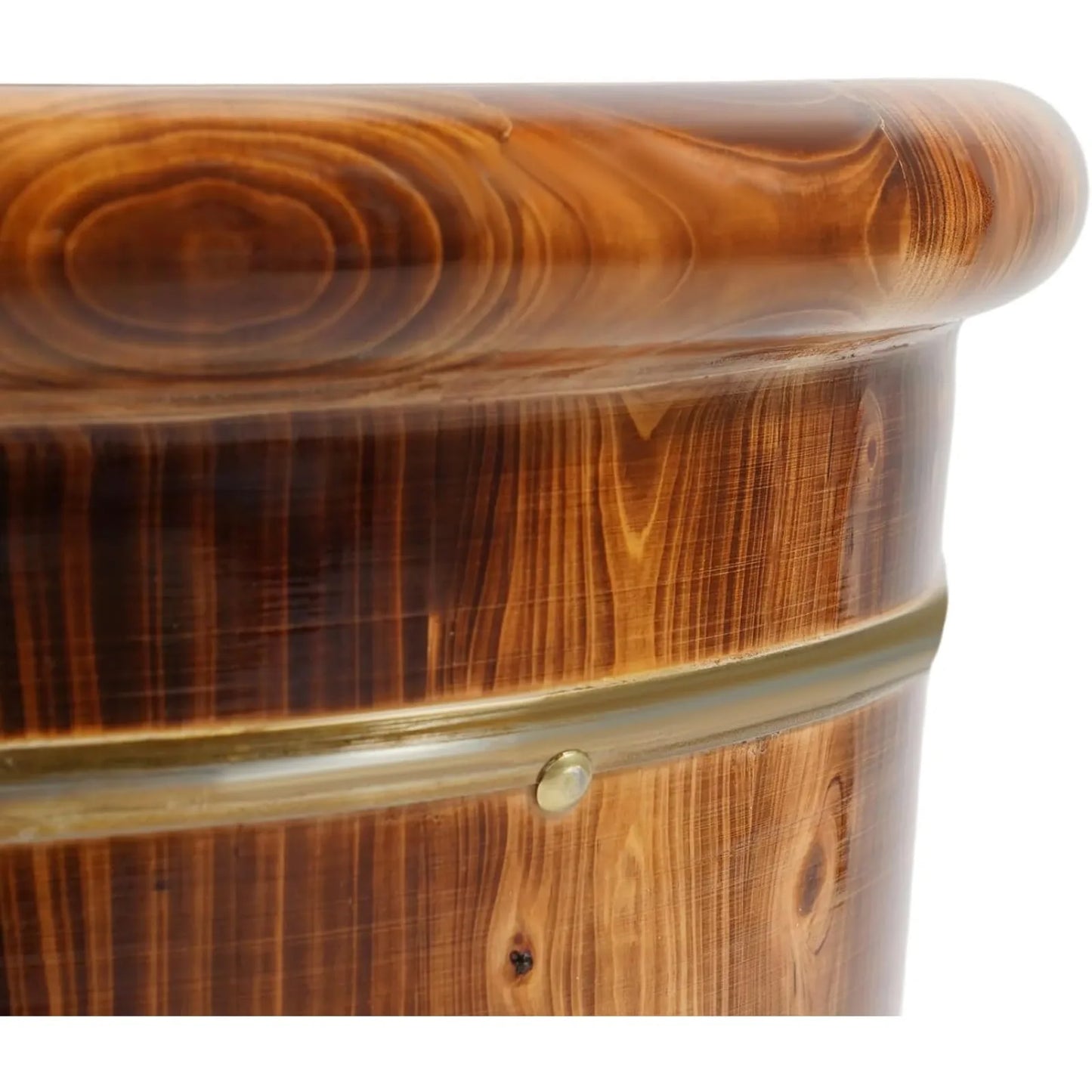 Wooden Foot Bath Bucket with Lid, Foot Soaking Tub & Pedicure Basin for Home Spa, Brown