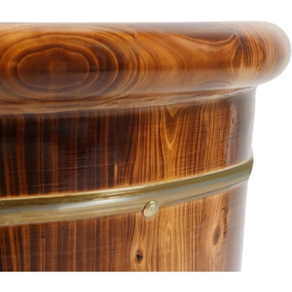 Wooden Foot Bath Bucket with Lid, Foot Soaking Tub & Pedicure Basin for Home Spa, Brown