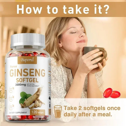 Extra Strength Red Ginseng Supplement for Men, Focus, Productivity and Stamina Support