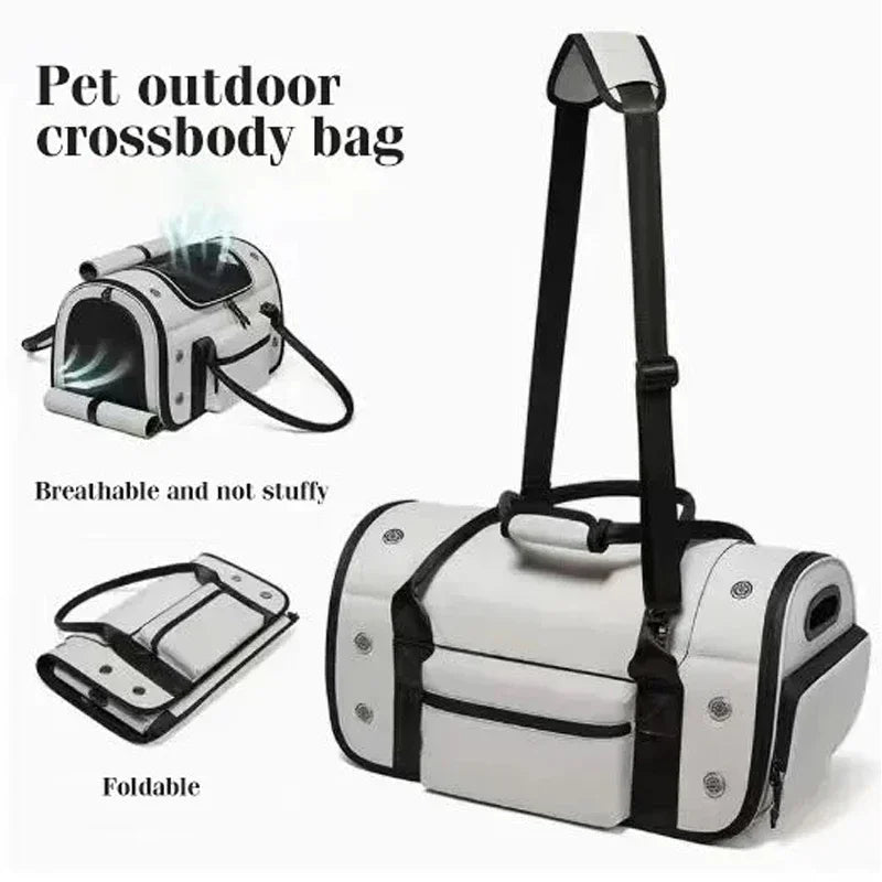 Collapsible Large-Space Pet Carrier, Breathable Oxford Fabric Bag with Multiple Air Vents