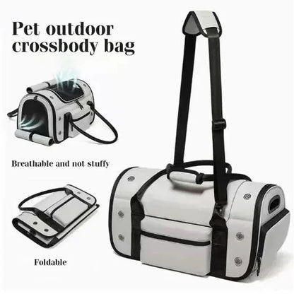 Collapsible Large-Space Pet Carrier, Breathable Oxford Fabric Bag with Multiple Air Vents
