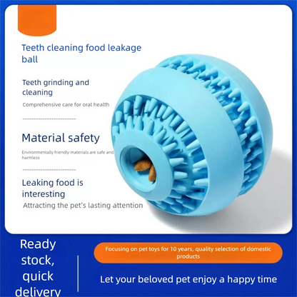 Natural Rubber Treat-Dispensing Dog Toy Ball, Interactive Chew & Teeth-Cleaning Toy for Medium Dogs - Bond Well Supplies