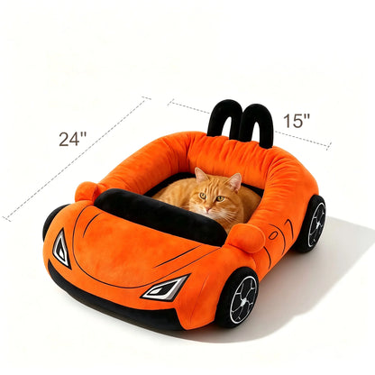 Cute Cat Bed for Kittens, Soft Cozy Small Dog Bed with Pillow, Washable Pet Mat for Puppies & Kitties