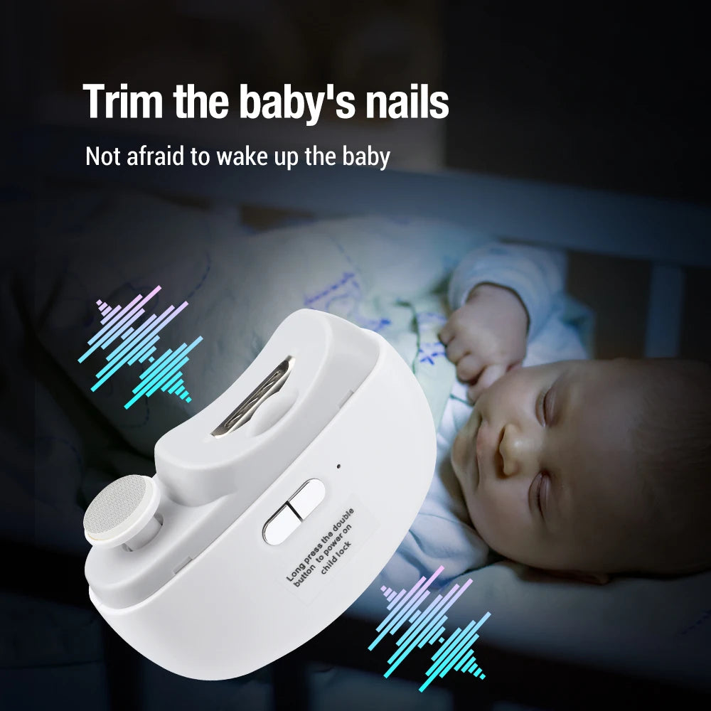 2-in-1 Electric Nail Trimmer for Baby and Adult, Anti-Splash Finger and Toe Nail Clipper