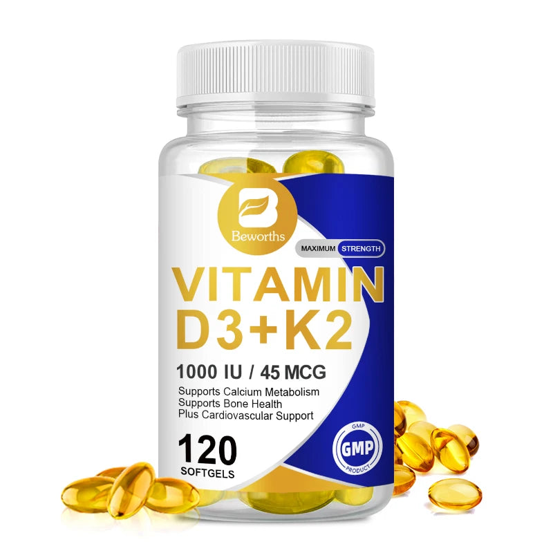 Vitamin D3 & K2 Supplement, Calcium Absorption and Bone Support Formula