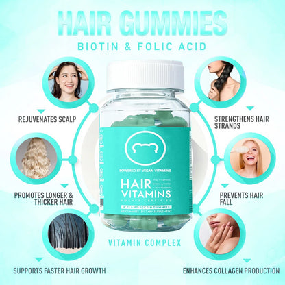 Vegan Beauty Gummies with Biotin and Collagen for Hair, Skin & Nail Support