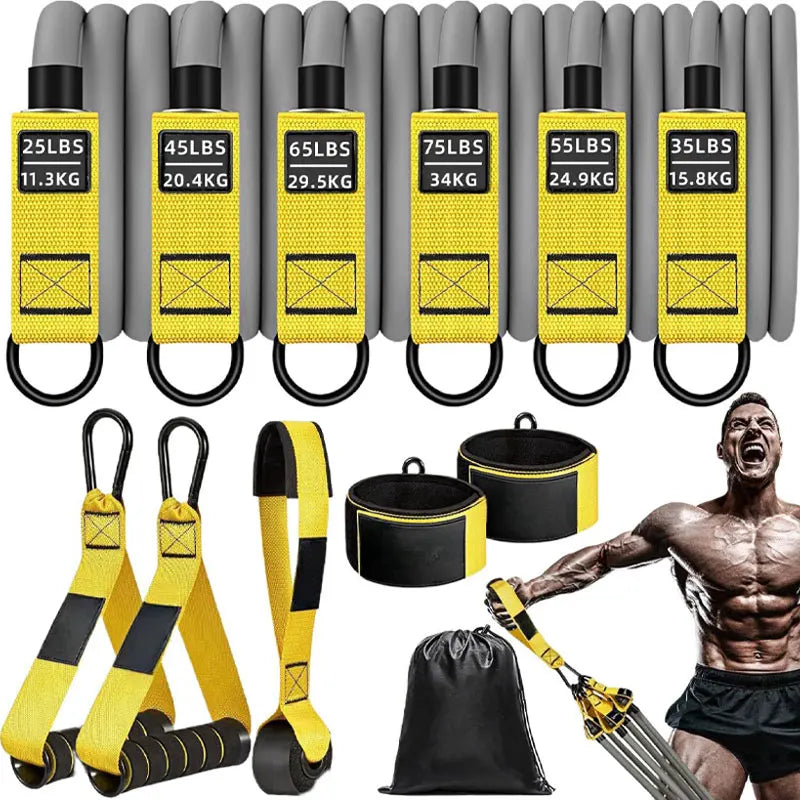 Resistance Strap with Handles, Muscle Training, Strength Building & Home Fitness Exercise Equipment