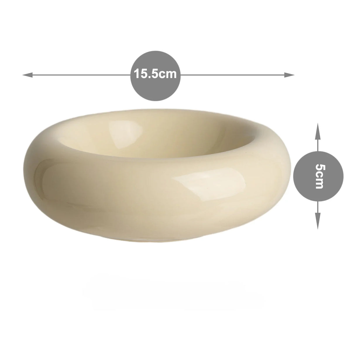 Anti-Tip Ceramic Cat Bowl, Donut-Shaped Food & Water Dish for Cute Home Pet Feeding - Bond Well Supplies