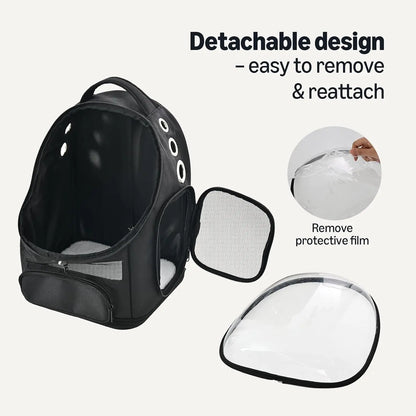 Pet Carrier Backpack for Small Cats and Dogs with Bubble Window, Ventilated Mesh and Foldable Design