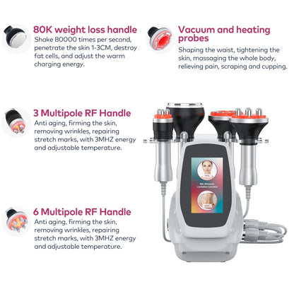 4-in-1 80K Cavitation Body Slimming Machine, Ultrasonic Beauty Device with Vacuum Suction & Facial Massage - Bond Well Supplies