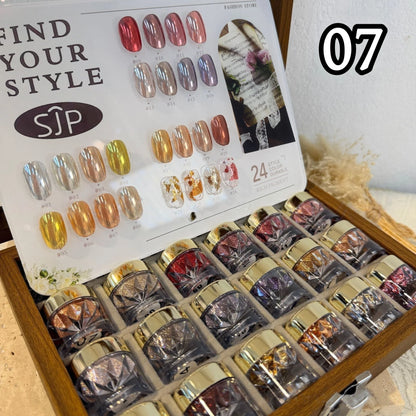 High-End Nail Art Set with 24 Mirror Powder Colors and Ultra-Fine Glitter Effects