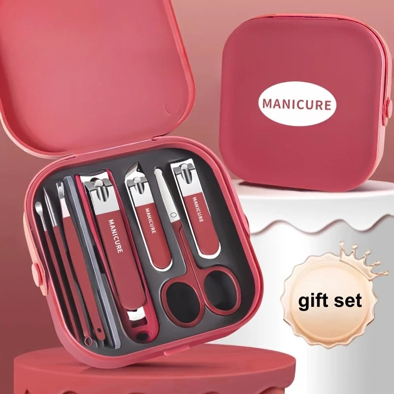 Professional Nail Grooming Kit, Stainless Steel Manicure Set with Portable Storage Box