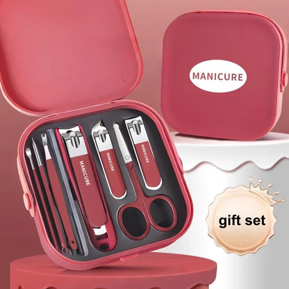 Professional Nail Grooming Kit, Stainless Steel Manicure Set with Portable Storage Box