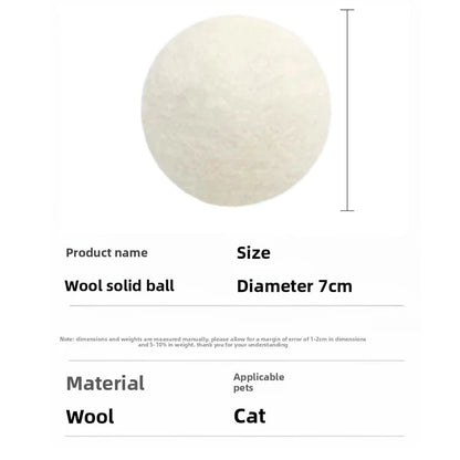 Silent Wool Ball Cat Toys, 4-Pack Plush Interactive Balls for Kittens, Teething & Self-Play