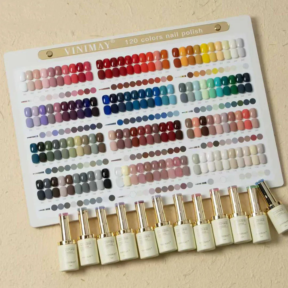 VINIMAY 120-Color Gel Nail Polish Set, 15ml Soak-Off UV LED Gel Polish Collection