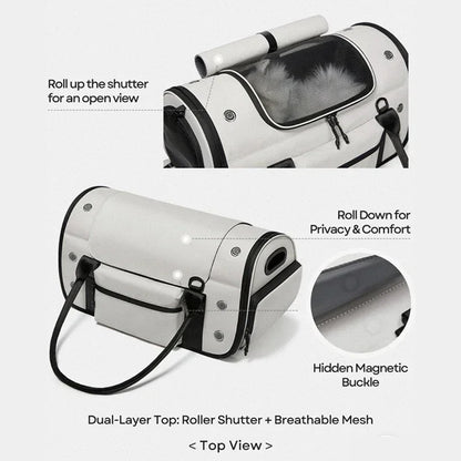 Collapsible Large-Space Pet Carrier, Breathable Oxford Fabric Bag with Multiple Air Vents